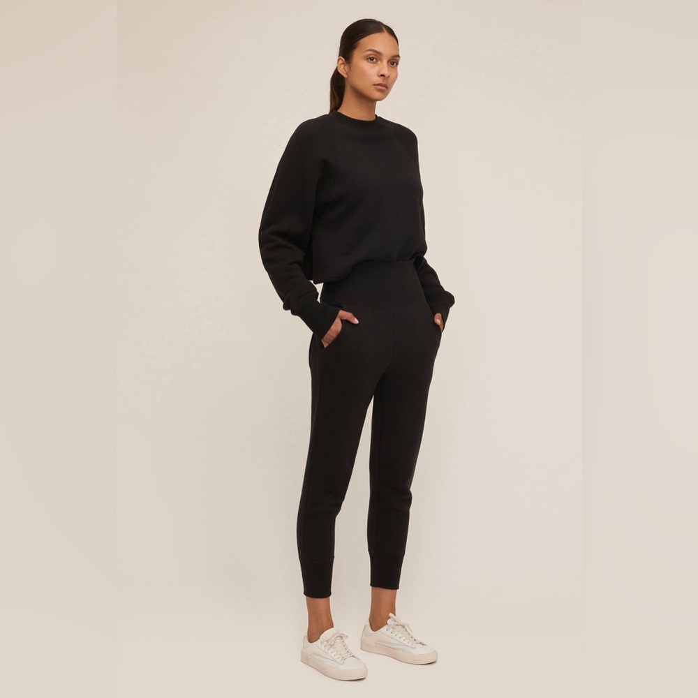 Marissa Webb SO HIGH WAISTED FRENCH TERRY SWEATPANTS IN BLACK size small